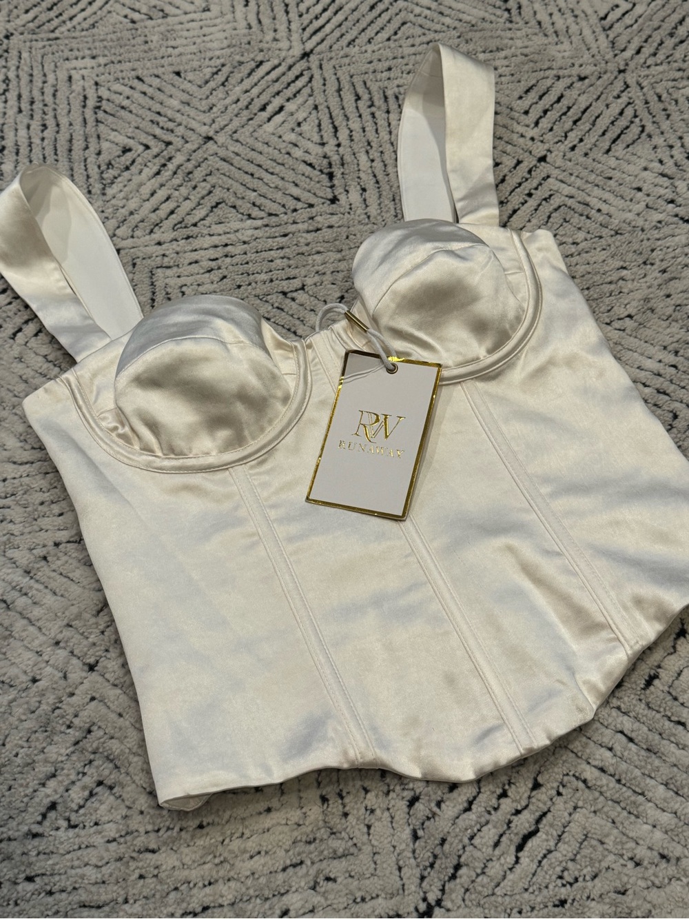 Satin Bustier Top in Ivory - Picture 10 of 10